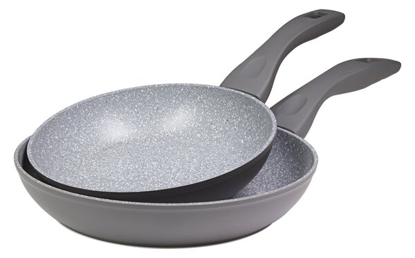 Set 2 Padelle 20-24 cm in Alluminio Forgiato Antiaderente Induzione Collection Rocky Grigie