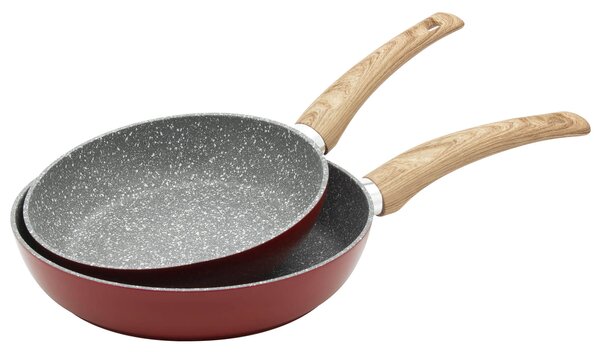Set 2 Padelle 20-24 cm in Alluminio Forgiato Antiaderente Induzione Collection Ortles Rosse