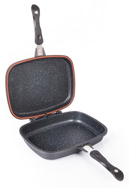 Padella Doppia Bistecchiera 3in1 Antiaderente Effetto Pietra Fornetto Sanity Stone 32