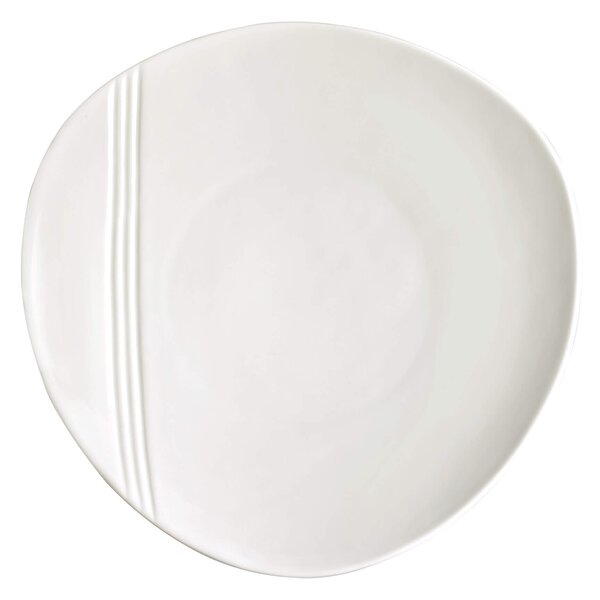 Set 6 Piatti Piani Ø25,5 cm in Porcellana Allluminica Kaleidos Aluxina Miami Bianchi