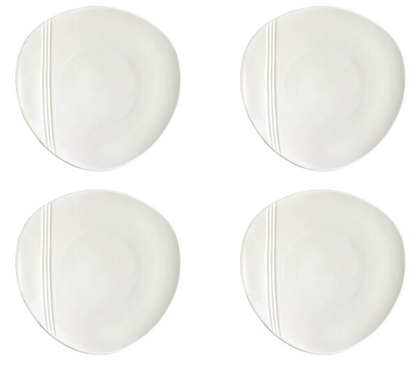 Set 4 Sottopiatti Piani Ø31 cm in Porcellana Allluminica Kaleidos Aluxina Miami Bianchi