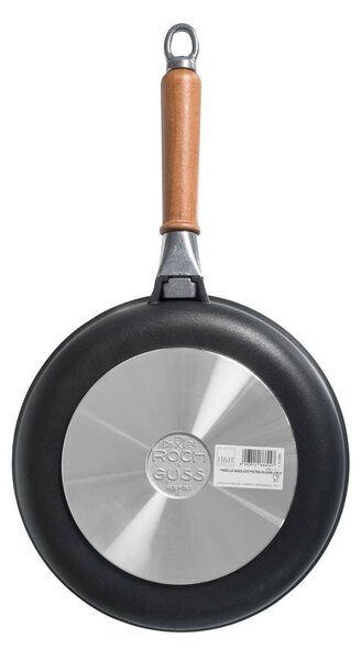 H&H Padella Bassa Antiaderente Pietra Manico In Legno Cm24
