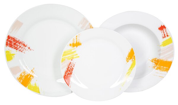 Servizio Piatti 18 Pezzi in Porcellana con Decori Collection Satin Decor