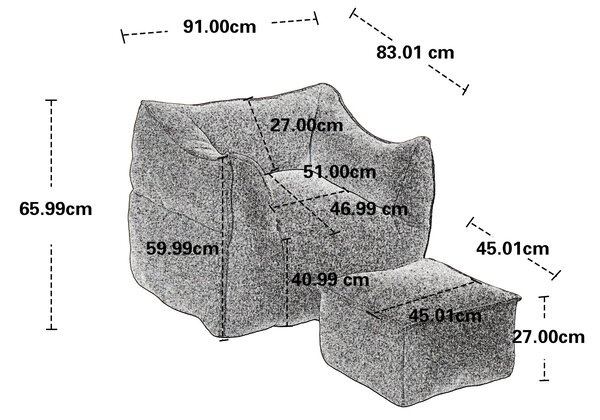 Confortevole Poltrona Sacco per Interni con Imbottitura in Memory Foam e Braccioli per Soggiorno e Camera da Letto, Arancione|Aosom