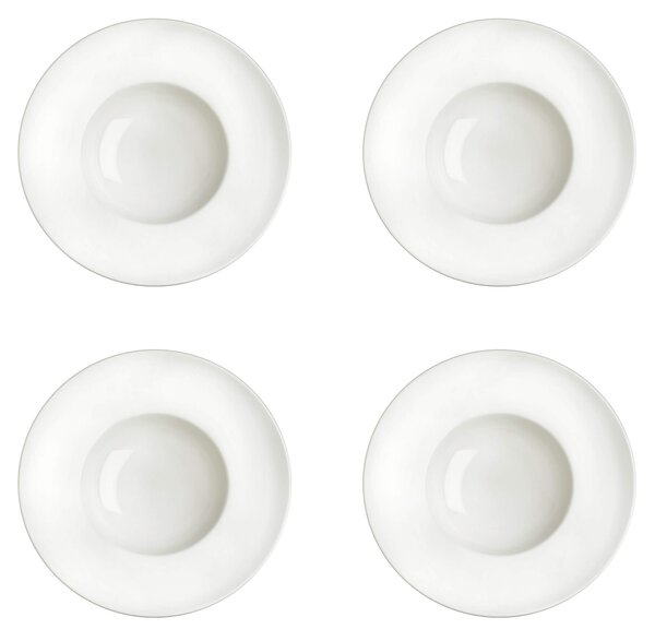 Set 4 Piatti Fondi Ø30 cm in Porcellana Allluminica Kaleidos Aluxina Pasta Bowl Bianchi