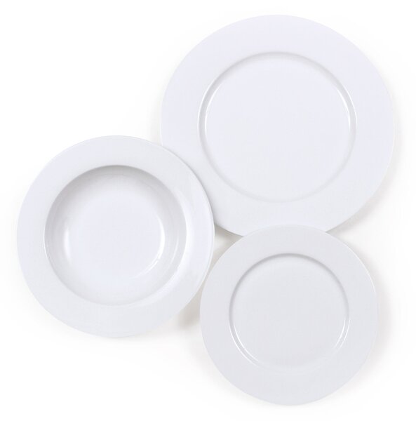 Servizio Piatti 18 Pezzi in Porcellana Collection Queens Bianco