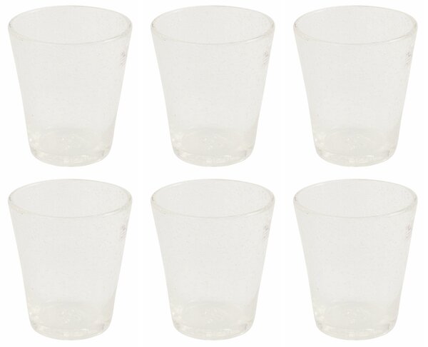 Set 6 Bicchieri Ø9x10 cm in Vetro Soffiato VdE Tivoli 1996 Cancun Trasparenti