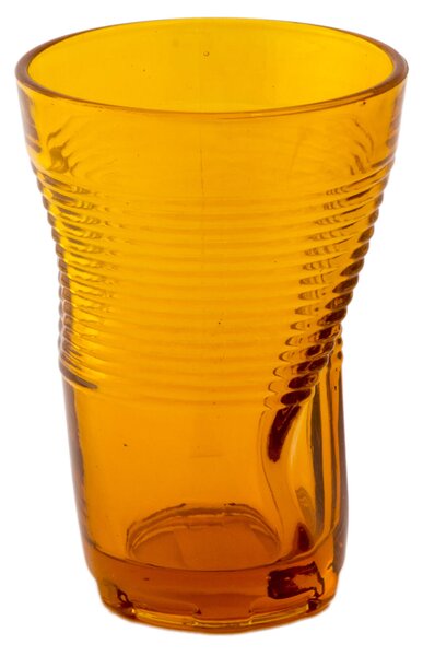 Set 6 Bicchieri Accartocciati 34 cl Ø8 cm in Vetro Pressato Kaleidos Arancioni