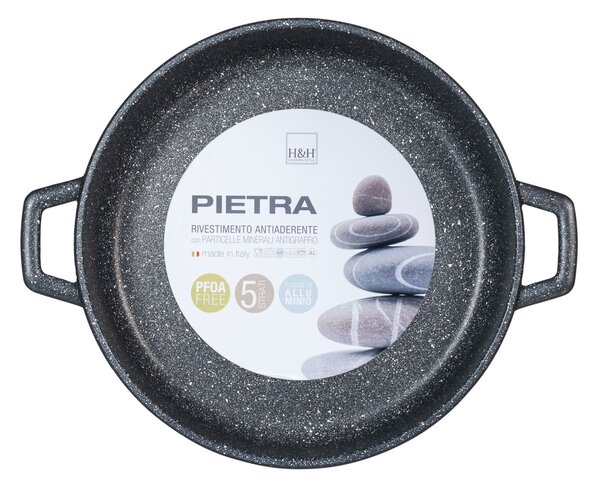 H&H Tegame Due Manici Antiaderente Pietra Cm32