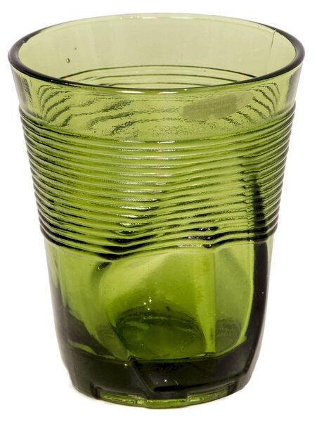 Set 6 Bicchieri Accartocciati 36 cl Ø9 cm in Vetro Pressato Kaleidos Verdi