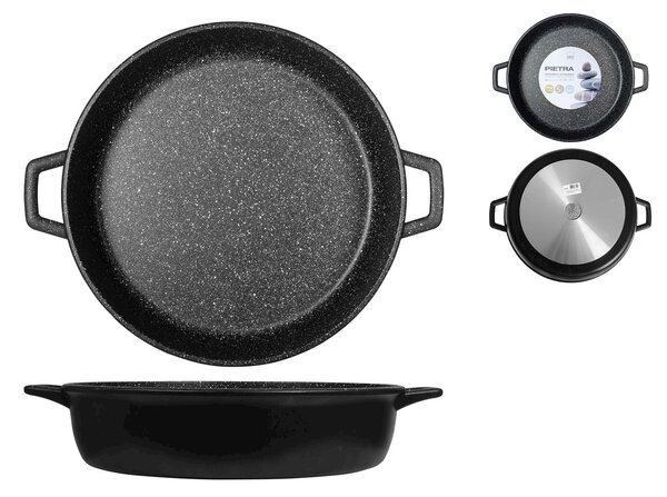 H&H Tegame Due Manici Pietra Antiaderente Cm40