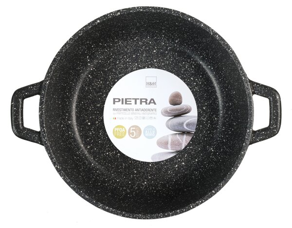 H&H Casseruola Antiaderente Pietra Due Manici Cm 20