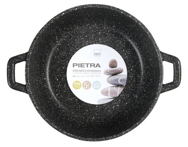 H&H Casseruola Antiaderente Pietra Due Manici Cm 20