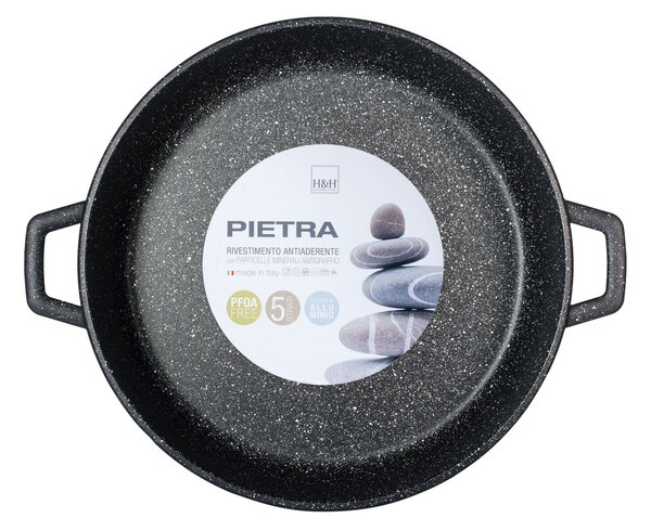 H&H Tegame Due Manici Pietra Antiaderente Cm40