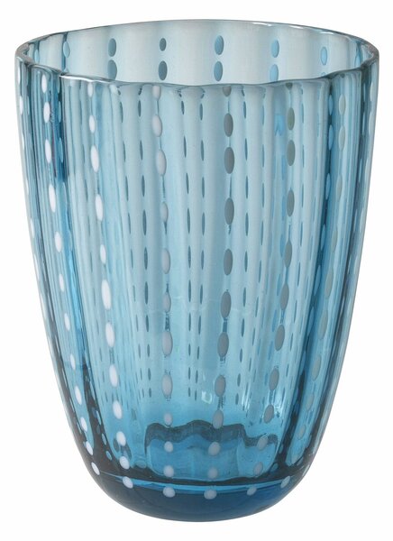 Set 6 Bicchieri per Acqua in Vetro con Pois e Superficie Ondulata 300 ml VdE Tivoli 1996 Kalahari