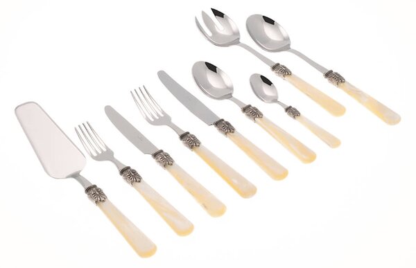 Servizio Set di Posate 75 Pezzi in Acciaio Inox Rivadossi Sandro Elena Avorio