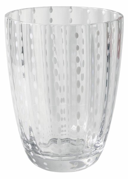 Set 6 Bicchieri per Acqua in Vetro con Pois e Superficie Ondulata 300 ml VdE Tivoli 1996 Kalahari