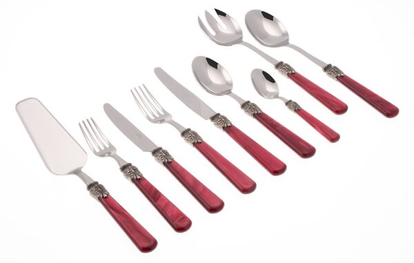 Servizio Set di Posate 75 Pezzi in Acciaio Inox Rivadossi Sandro Elena Bordeaux