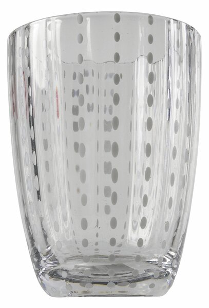 Set 6 Bicchieri per Acqua in Vetro con Pois e Superficie Ondulata 300 ml VdE Tivoli 1996 Kalahari