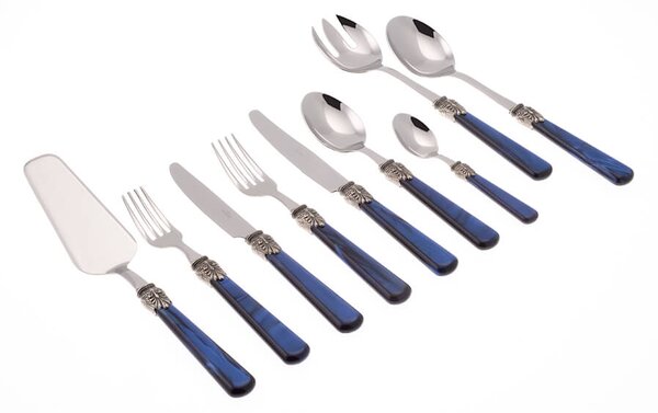 Servizio Set di Posate 75 Pezzi in Acciaio Inox Rivadossi Sandro Elena Blu