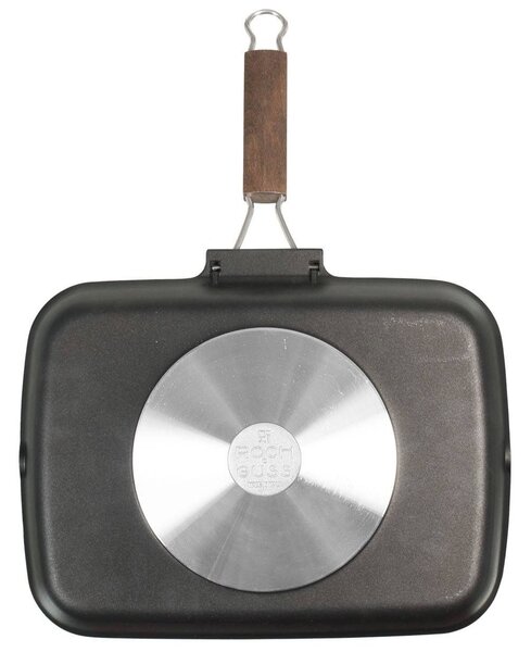 H&H Bistecchiera Antiaderente Pietra Manico Pieghevole 35x25