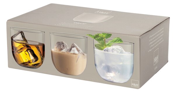 Set 6 bicchieri liquore Drop in vetro cl 14