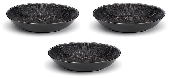 Set 3 Insalatiere Ø27,5 cm in Gres Kaleidos Sirius Nere