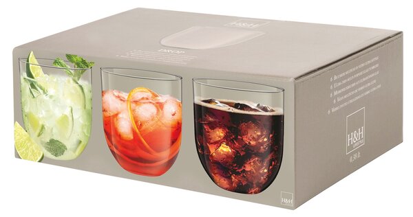Set 6 bicchieri acqua Drop in vetro 38 cl