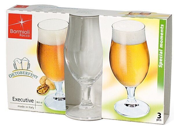 BORMIOLI ROCCO Set 3 calici birra Executive in vetro lt 0,3 cm 36,5