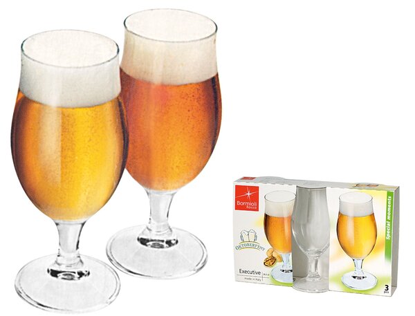 BORMIOLI ROCCO Set 3 calici birra Executive in vetro lt 0,3 cm 36,5