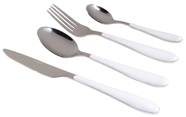 Servizio Set di Posate 24 Pezzi in Acciaio Inox 18/10 Collection Panarea Bianco
