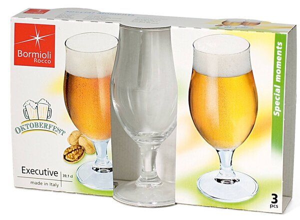 BORMIOLI ROCCO Set 3 calici birra Executive in vetro lt 0,3 cm 36,5