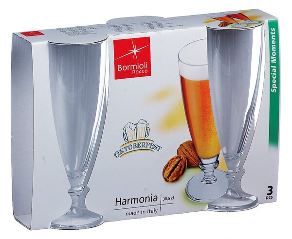 BORMIOLI ROCCO Set 3 calici birra Harmonia in vetro cl 38,5