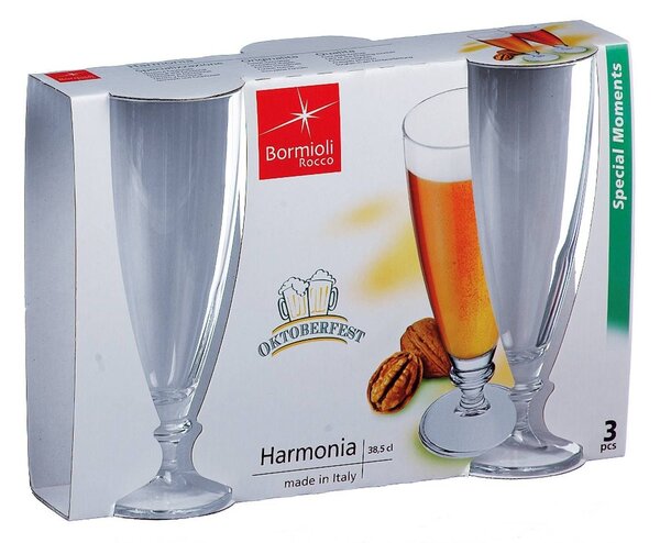 BORMIOLI ROCCO Set 3 calici birra Harmonia in vetro cl 38,5