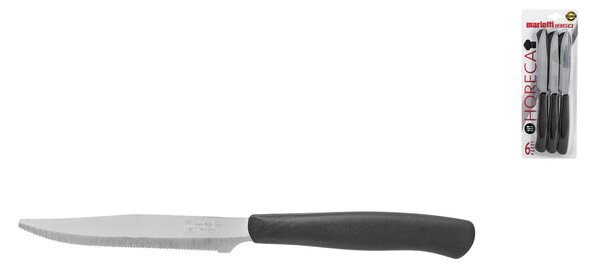 Set 6 Coltelli Bistecca Manico Nero