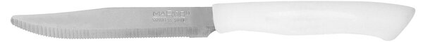 MAROB Set 6 coltelli bistecca Horeca con lama in acciaio inox e manico bianco