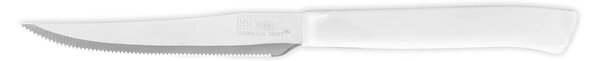 Set 6 coltelli bistecca Color Knife con lama in acciaio inox e manico bianco cm 11