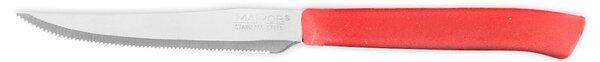 Set 6 coltelli bistecca Color Knife con lama in acciaio inox e manico rosso cm 11