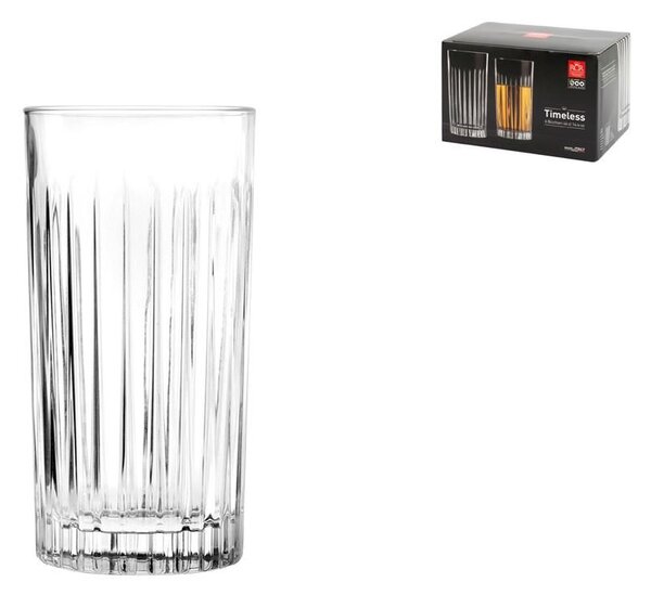 RCR Set 6 bicchieri bibita Timeless in vetro sonoro trasparente cl 44