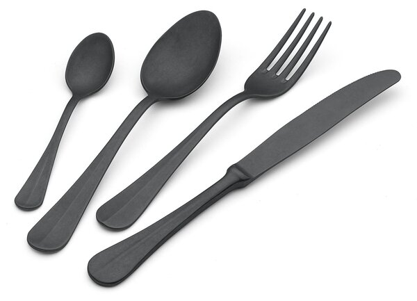Servizio Set di Posate 24 Pezzi in Acciaio 18/10 PVD Eme Royal Retrò Black