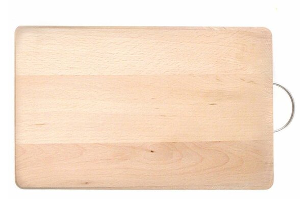 HOMe Tagliere Natural in legno di faggio con maniglia cm 28x17x2,2 h