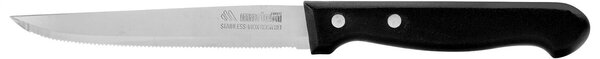 Set 6 coltelli bistecca manico rivettato in plastica nera lama in acciaio inox cm 2x1,50x21