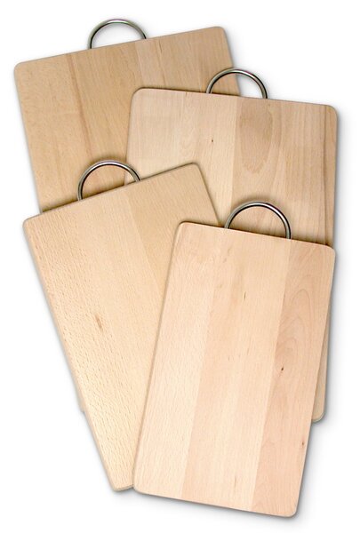 HOMe Tagliere Natural in legno di faggio con maniglia cm 28x17x2,2 h