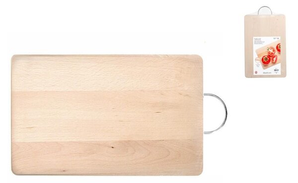 HOMe Tagliere Natural in legno di faggio con maniglia cm 35x23x2,2 h