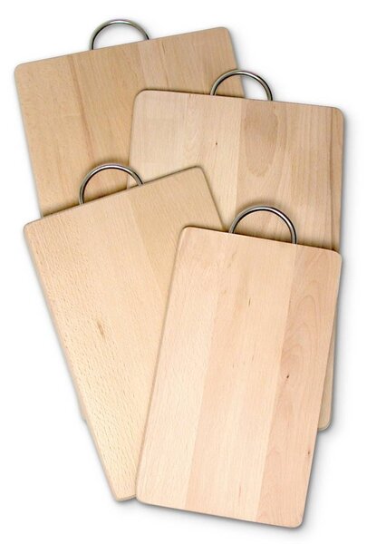 HOMe Tagliere Natural in legno di faggio con maniglia cm 28x17x2,2 h