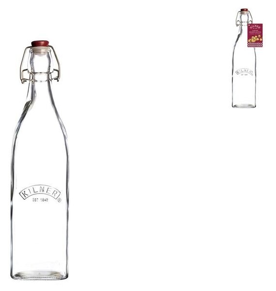 KILNER Bottiglia in vetro trasparente con chiusura clip Lt 0,55