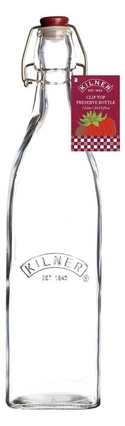 KILNER Bottiglia in vetro trasparente con chiusura clip Lt 1