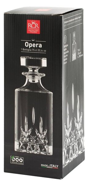 Bottiglia whisky Opera in vetro sonoro Lt 0,75 forma quadra