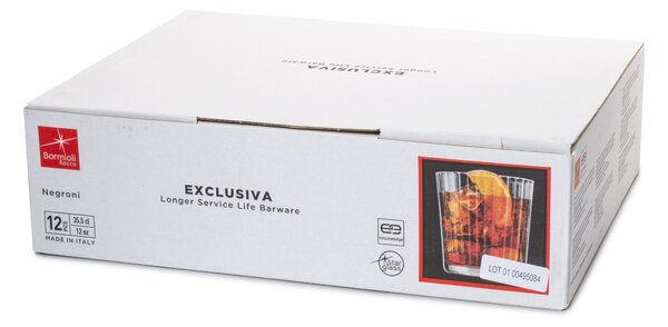 BORMIOLI ROCCO Set 12 bicchieri Exclusiva Negroni in vetro trasparente ottico cl 36