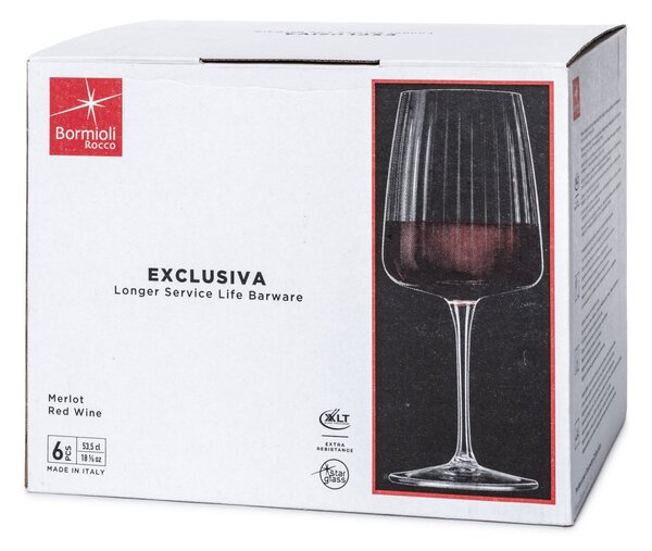 BORMIOLI ROCCO Set 6 calici Exclusiva Merlot in vetro trasparente ottico cl 54